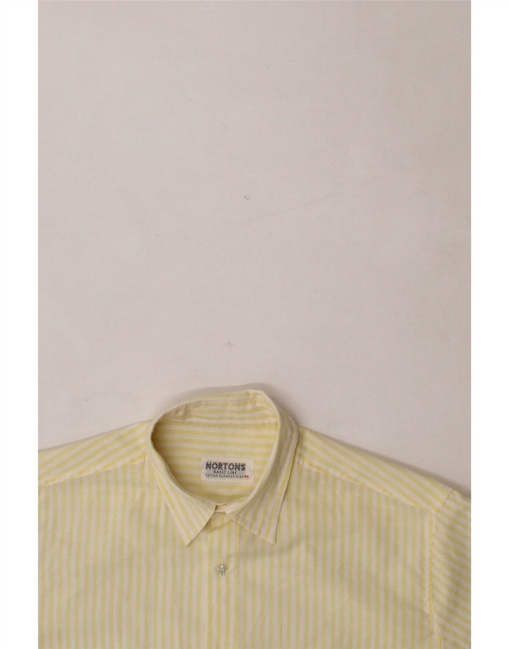 NORTONS Mens Short Sleeve Shirt Medium Yellow Striped Cotton Vintage Nortons and Second-Hand Nortons from Messina Hembry 