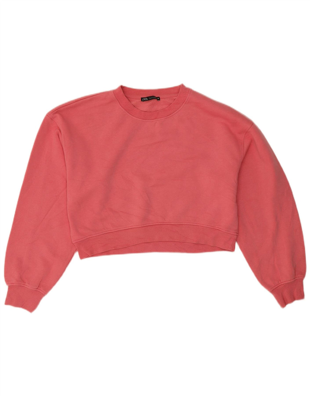 Felpa corta oversize da donna Zara UK 10 piccola rosa