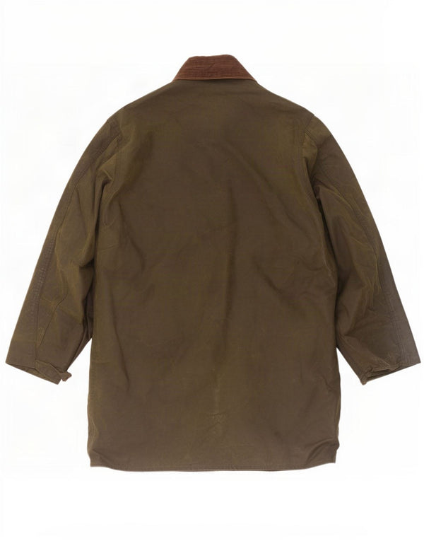 Barbour Giacca da uomo in cotone cerato con bordo UK 40 Medium Khaki Colourblock