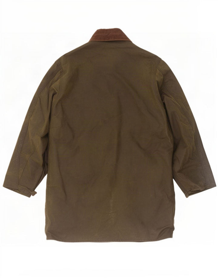 Barbour Giacca da uomo in cotone cerato con bordo UK 40 Medium Khaki Colourblock