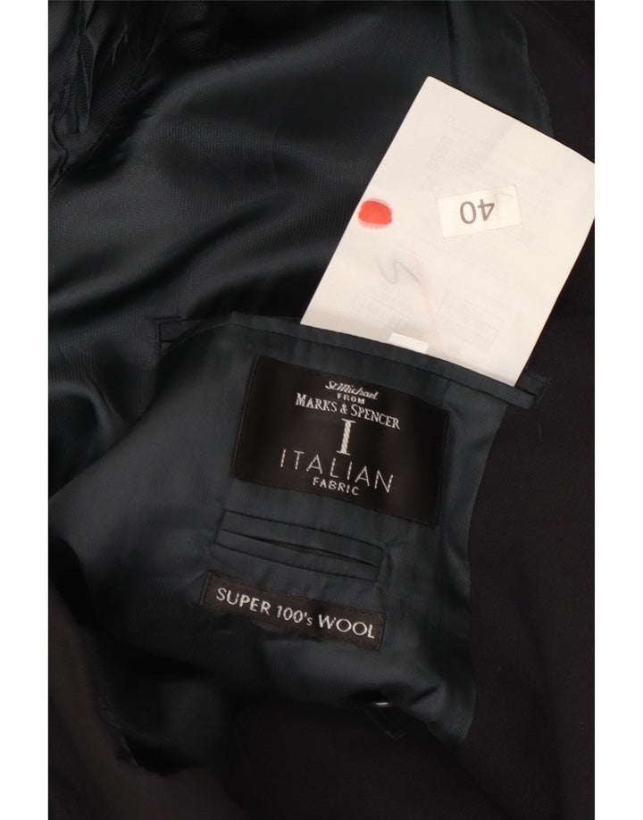 Giacca blazer doppiopetto da uomo Marks & Spencer UK 40 medio blu navy