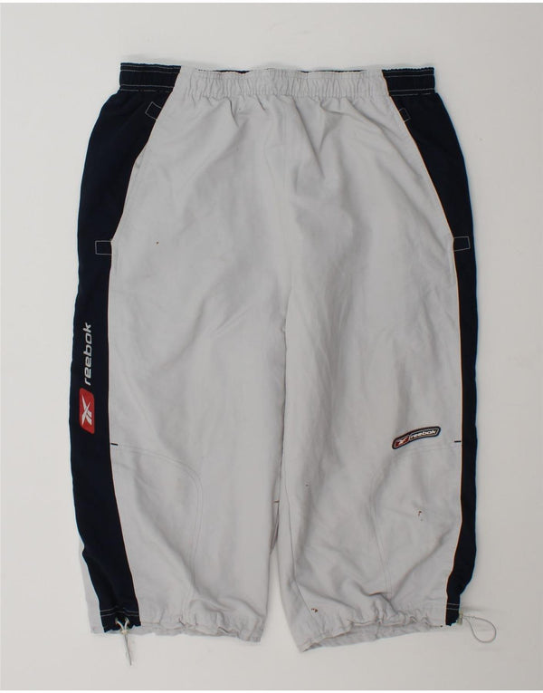 Pantaloncini sportivi Bermuda da uomo Reebok, poliestere color block grigio medio