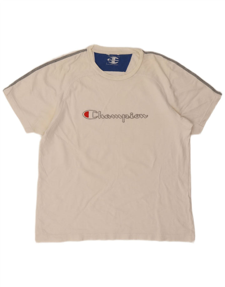 T-shirt grafica da uomo CHAMPION Top bianco medio