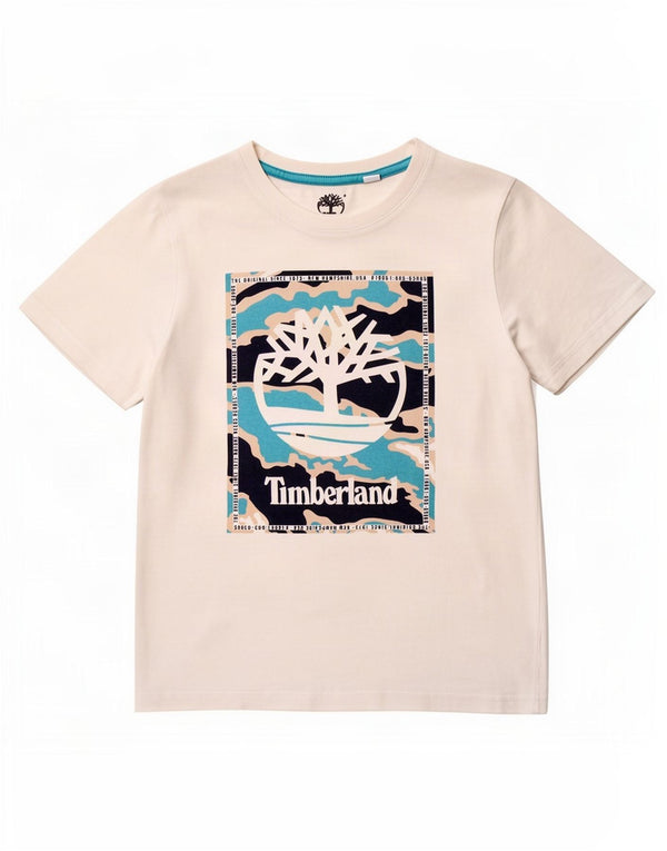 T-shirt grafica per ragazzi Timberland Top 11-12 anni XS cotone bianco