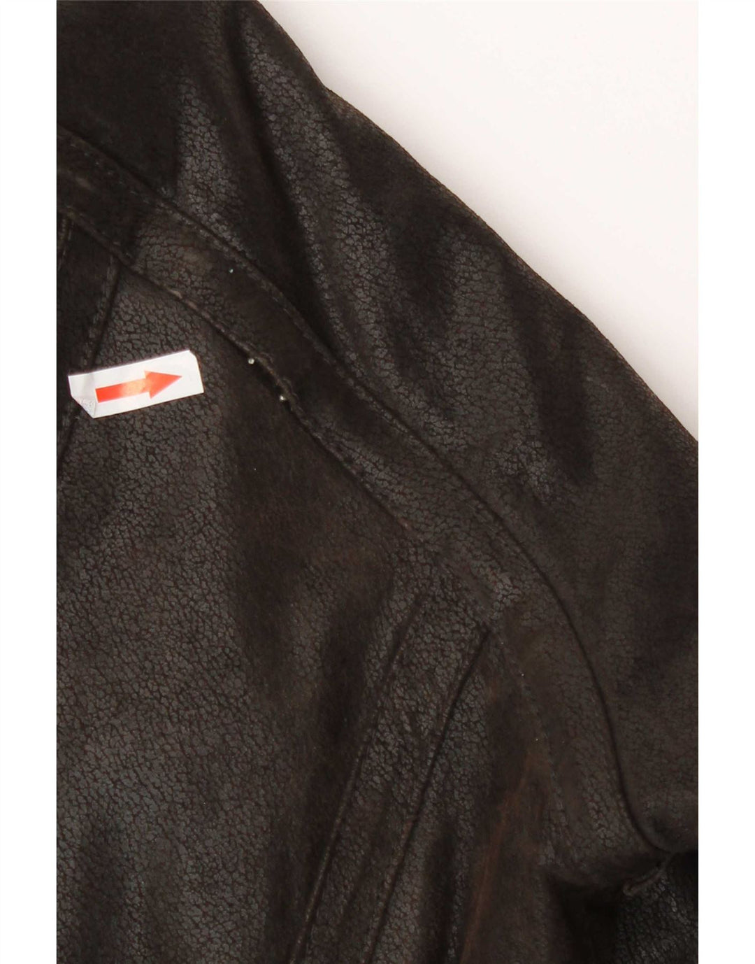 Giacca vintage in pelle Sherpa da uomo UK 38 Colorblock marrone medio