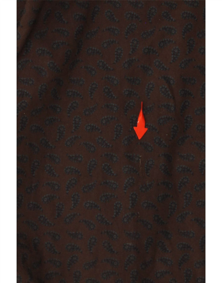 Camicia da uomo UNGARO Large in cotone Paisley marrone