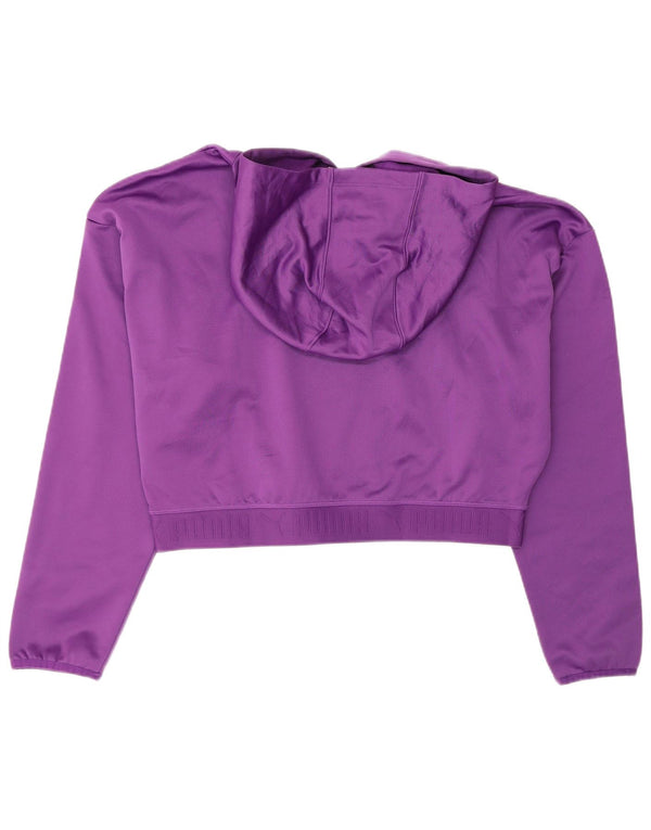 Felpa con cappuccio corta da donna Puma UK 14 Large Viola Poliestere