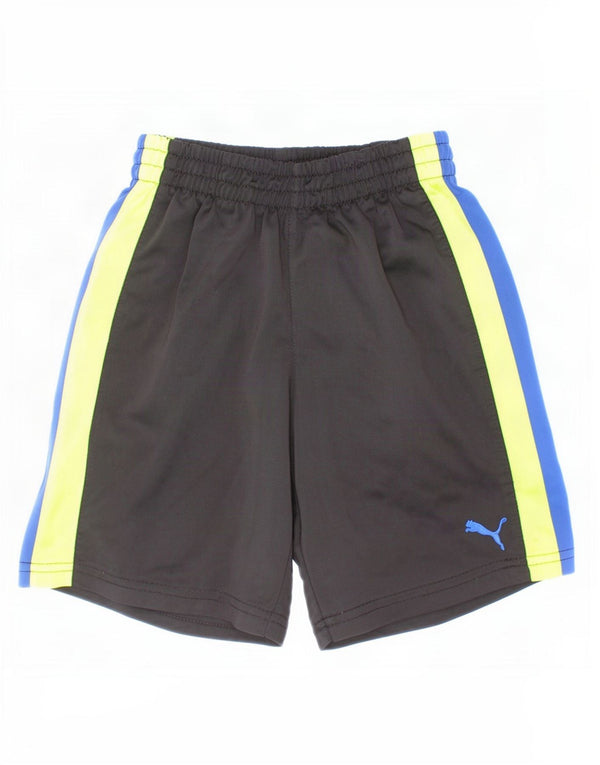 Pantaloncini sportivi Puma da bambino 4-5 anni in poliestere color block nero
