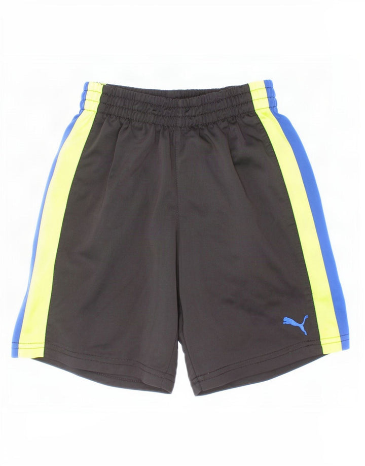 Pantaloncini sportivi Puma da bambino 4-5 anni in poliestere color block nero