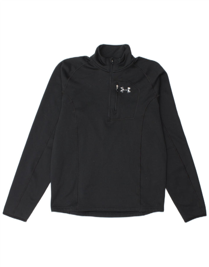 Felpa da uomo Under Armour Cold Gear con zip e collo, maglione piccolo nero