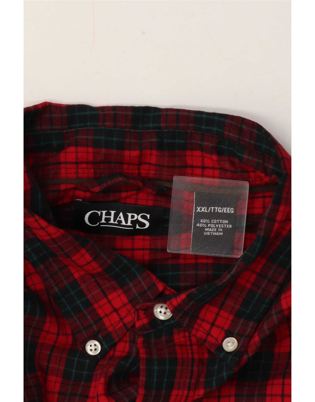 Camicia in flanella da uomo Chaps 2XL in cotone a quadri rossi