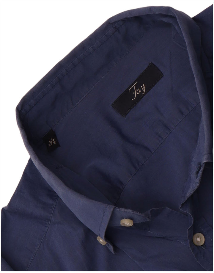 Camicia da uomo Fay Taglia 44 17 1/2 XL Blu