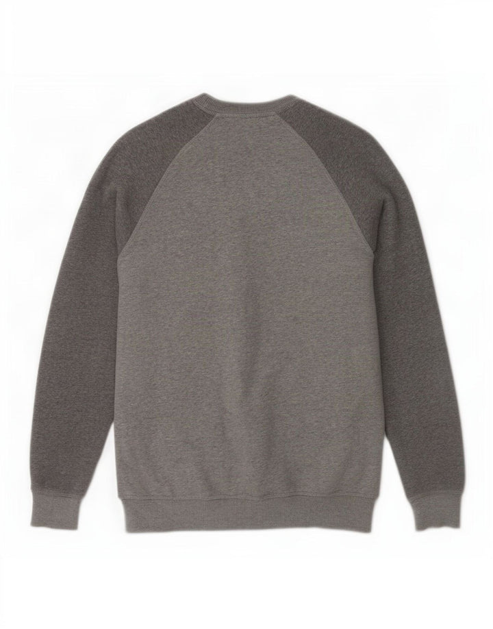 Felpa con grafica Adidas da uomo, piccola, in cotone grigio