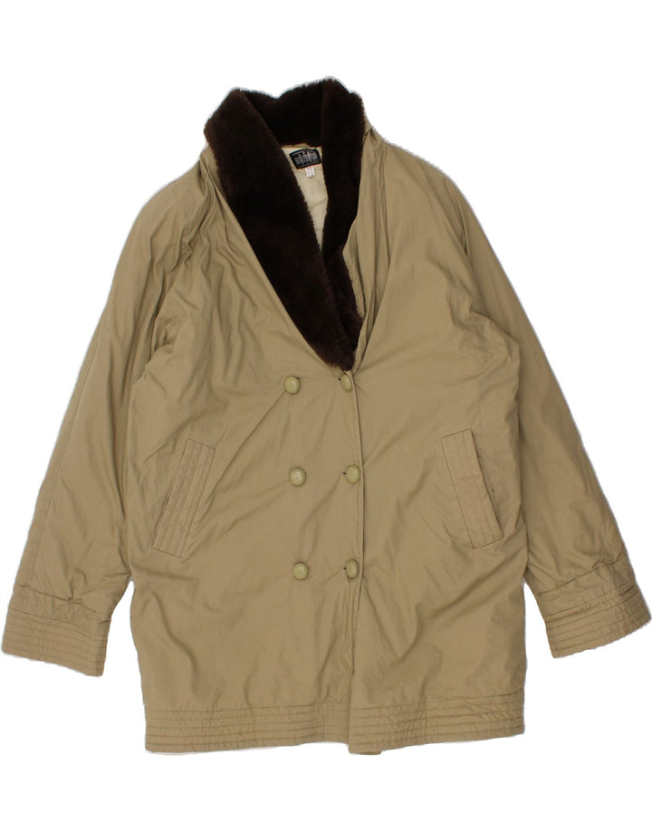 VINTAGE Womens Double Breasted Coat EU 48 2XL Beige Cotton Vintage Vintage and Second-Hand Vintage from Messina Hembry 