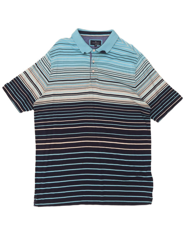 Polo da uomo Marks & Spencer XL in cotone a righe blu