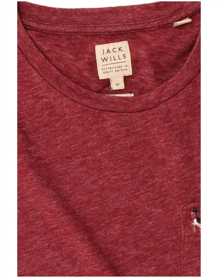 T-shirt da uomo Jack Wills Top in cotone screziato bordeaux medio