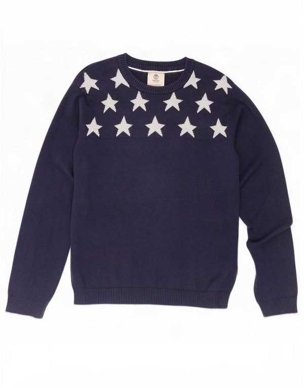 Timberland Maglione con scollo a barca con grafica per ragazzi 11-12 anni XS Blu navy