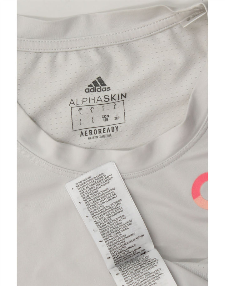 T-shirt grafica ADIDAS da uomo Aeroready, grande, in poliestere grigio