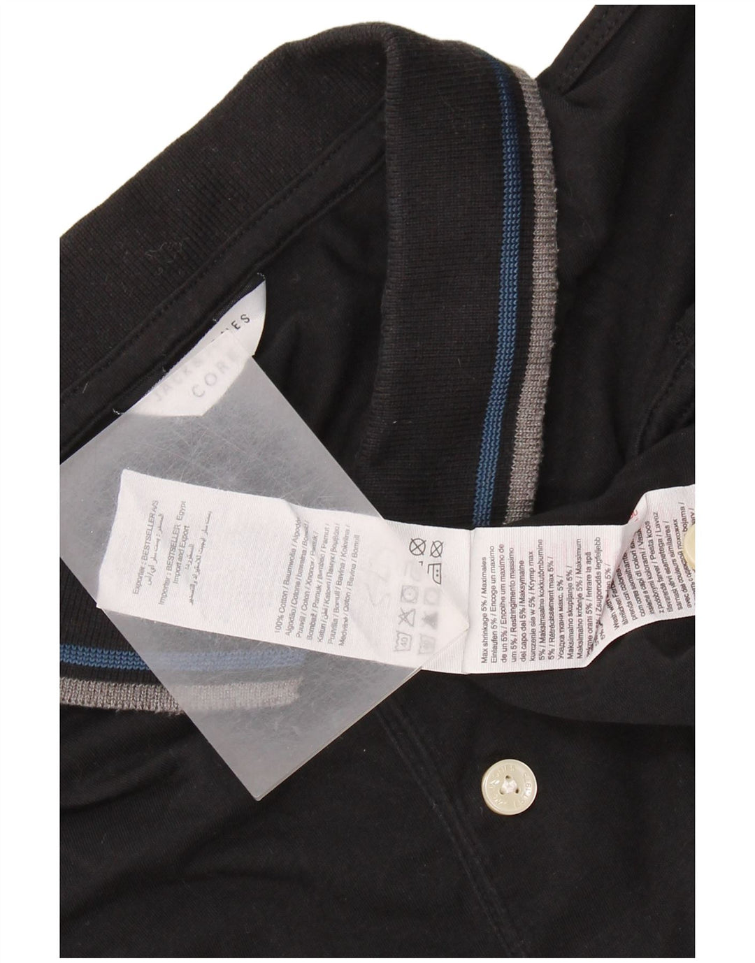 Polo da uomo JACK & JONES grande in cotone nero