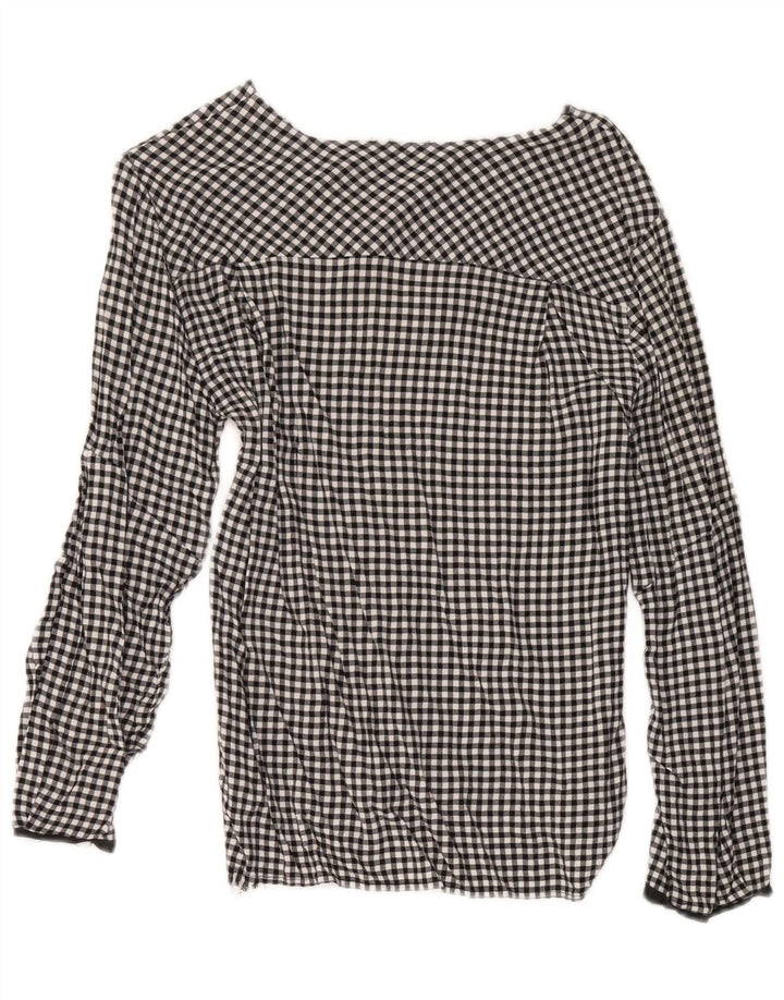 Top in camicetta da donna Zara UK 12 a quadretti neri medi