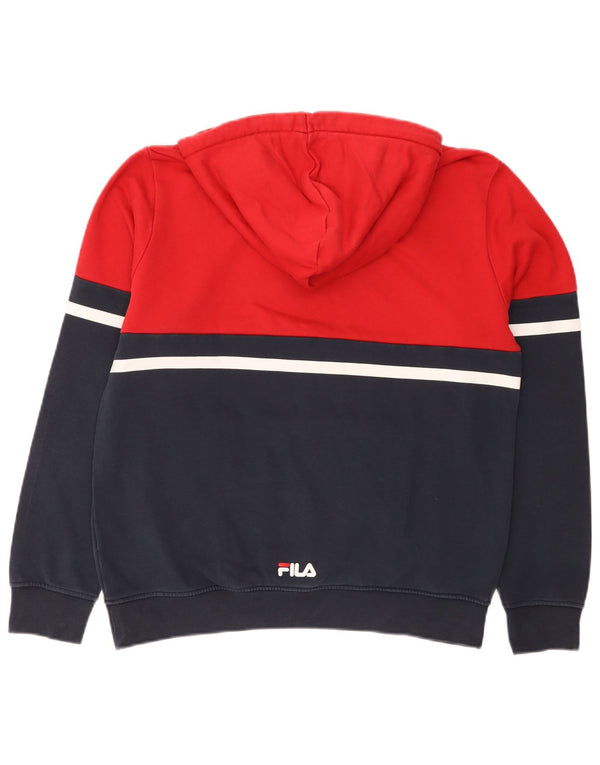 Felpa con cappuccio grafica da uomo Fila Small Red Colourblock