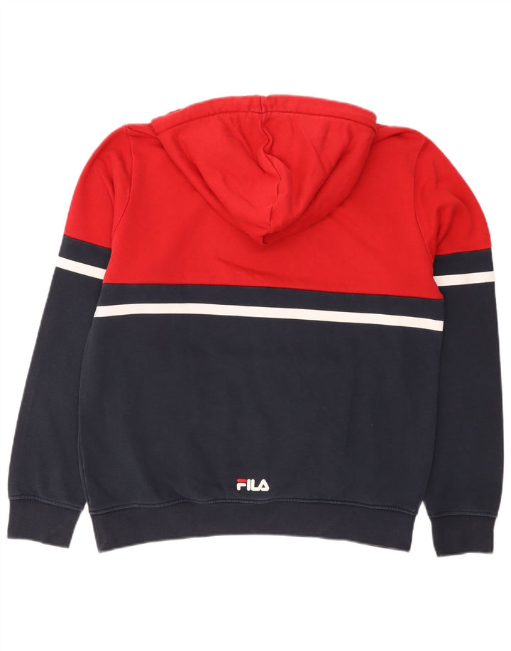 Felpa con cappuccio grafica da uomo Fila Small Red Colourblock