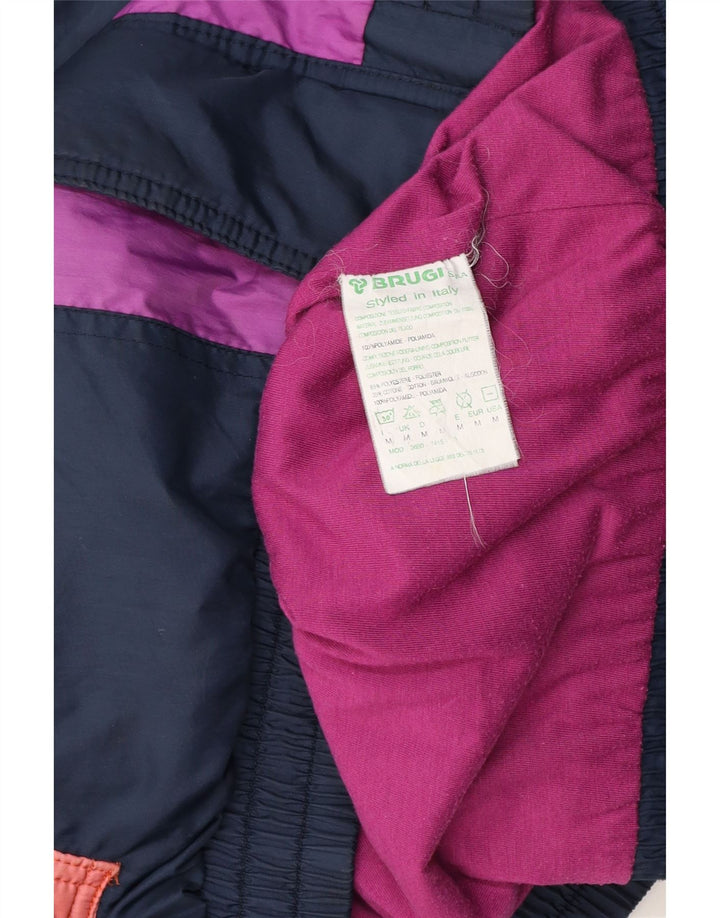 Giubbotto bomber da uomo Brugi UK 38 poliestere a blocchi di colore blu navy medio