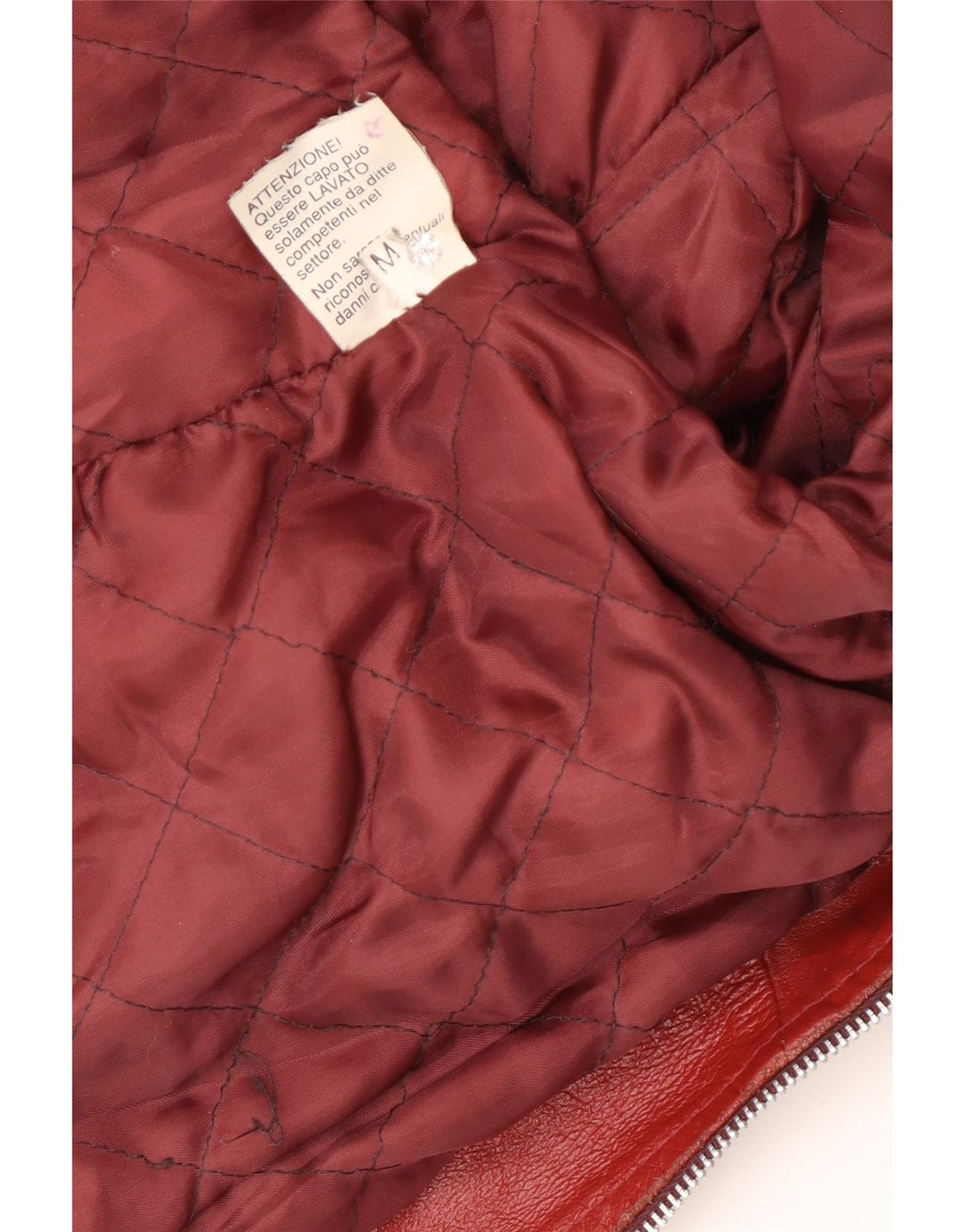 Giacca in pelle vintage da donna UK 14 media rossa