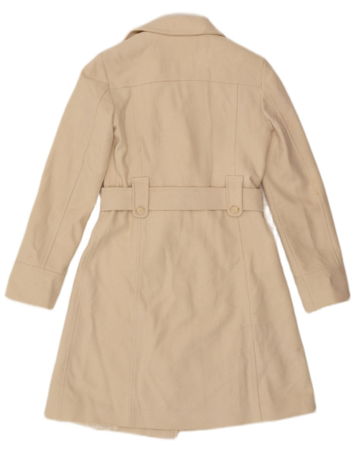 Cappotto Doppiopetto Donna Benetton IT 40 Small Beige Lana