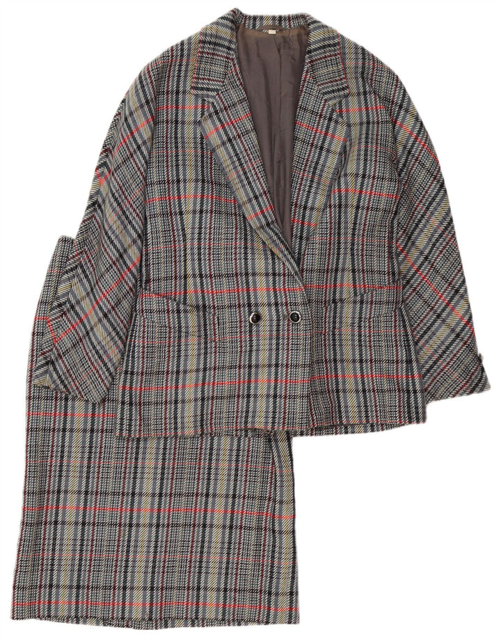 Set gonna 2 pezzi da donna VINTAGE IT 42 medio W30 grigio a quadri