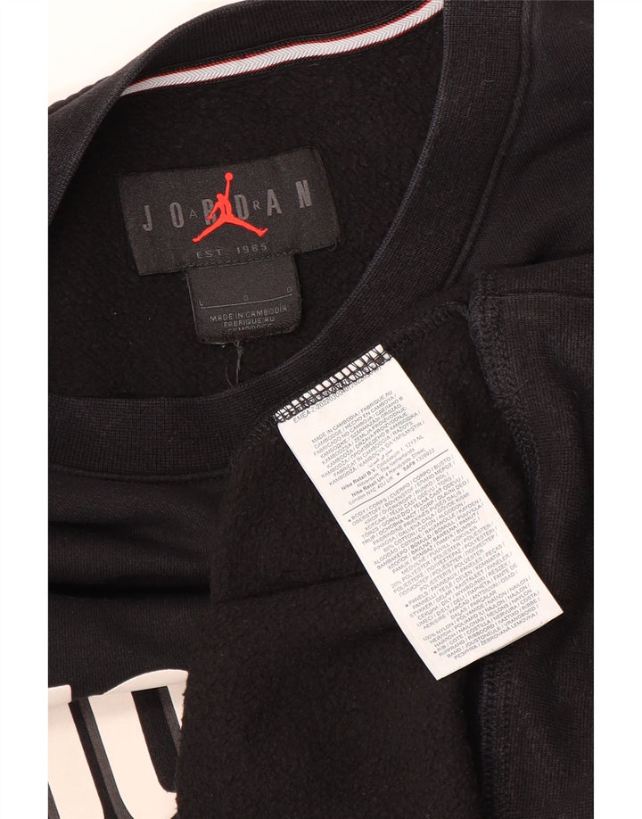 Felpa con grafica Jordan da uomo, grande, in cotone nero