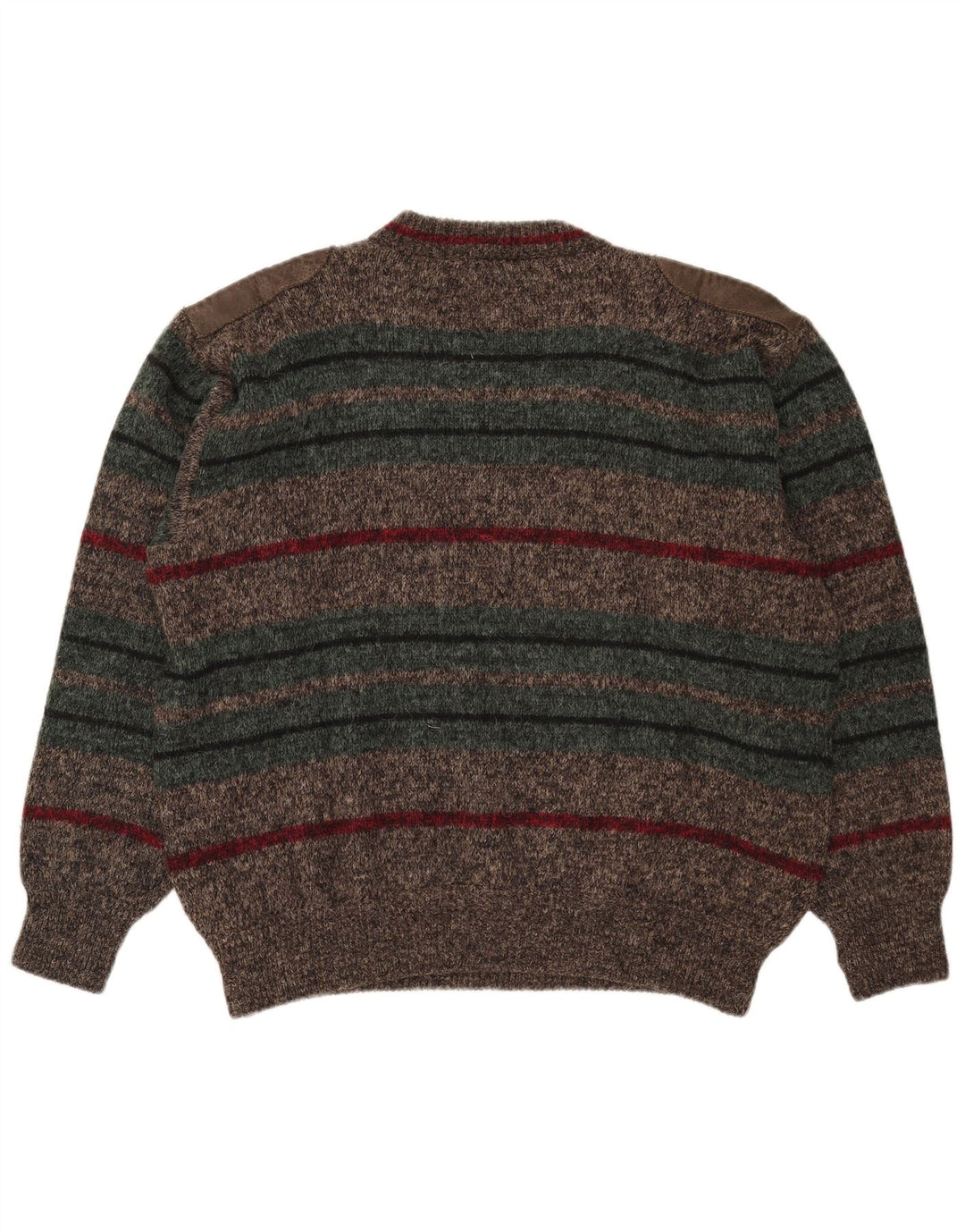 Maglione maglione girocollo da uomo Ranger XL poliammide a righe marroni