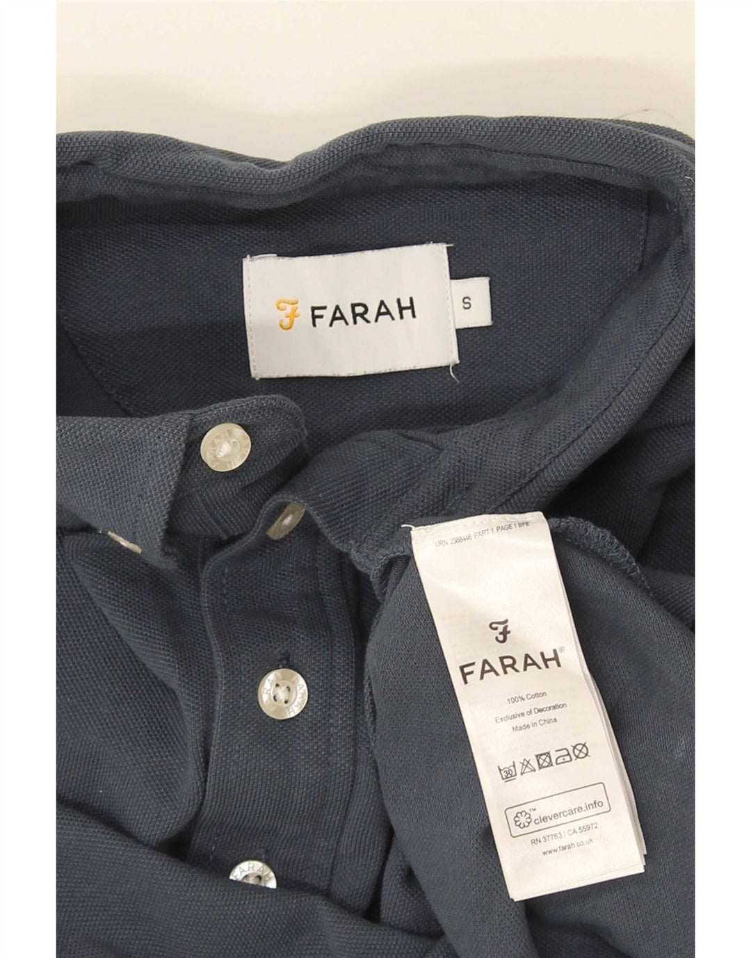 Camicia pullover da uomo Farah piccola in cotone blu navy