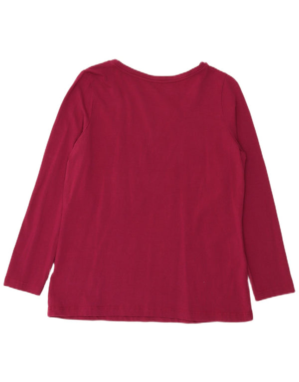 Marks & Spencer Top da donna a maniche lunghe UK 14 Large in cotone bordeaux