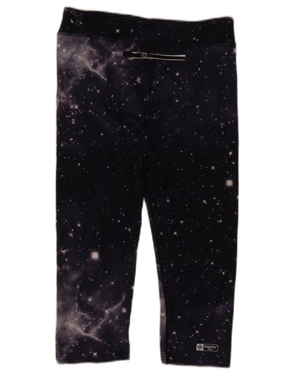 Leggings Capri con grafica da donna Superdry UK 10 Small Black Tie Dye