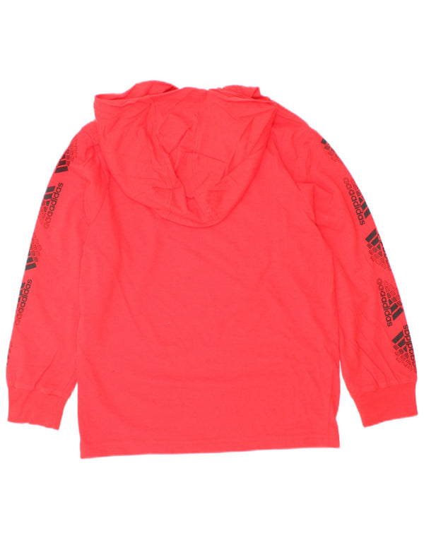Felpa con cappuccio grafica Adidas da ragazzo 3-4 anni in cotone rosso