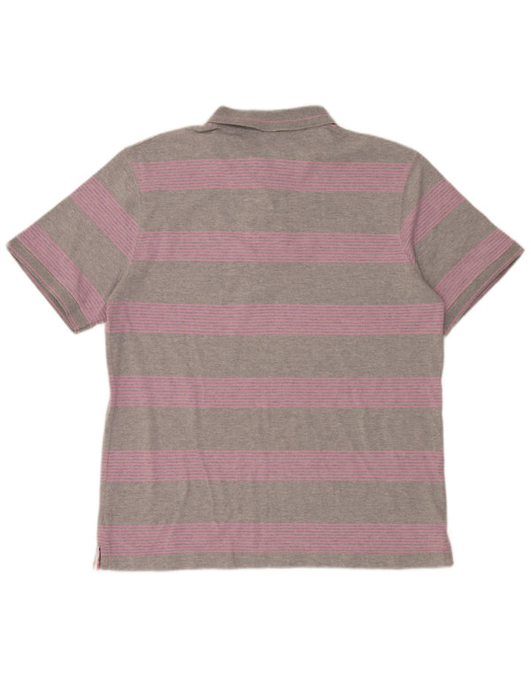 Polo da uomo Champion XL in cotone a righe grigie