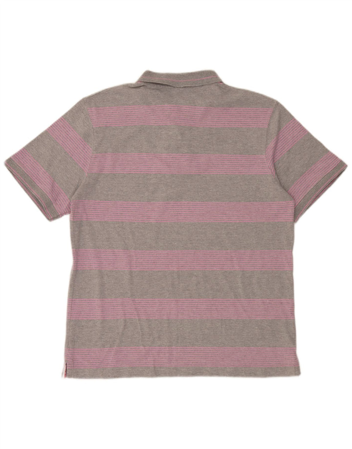 Polo da uomo Champion XL in cotone a righe grigie