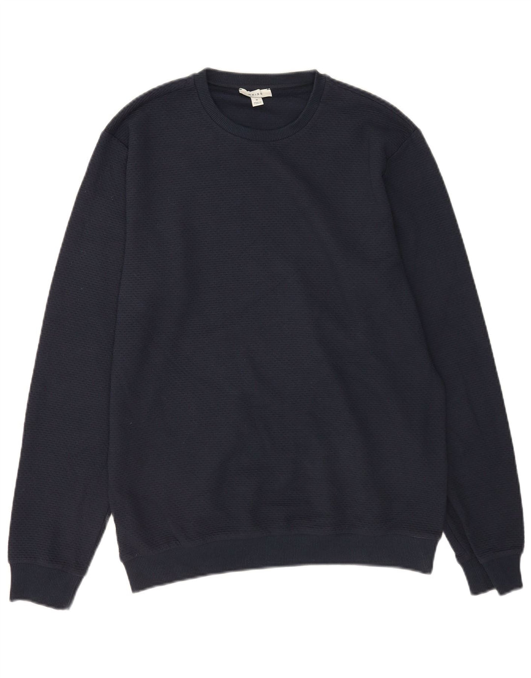 Maglione maglione girocollo da uomo Reiss in cotone blu navy medio