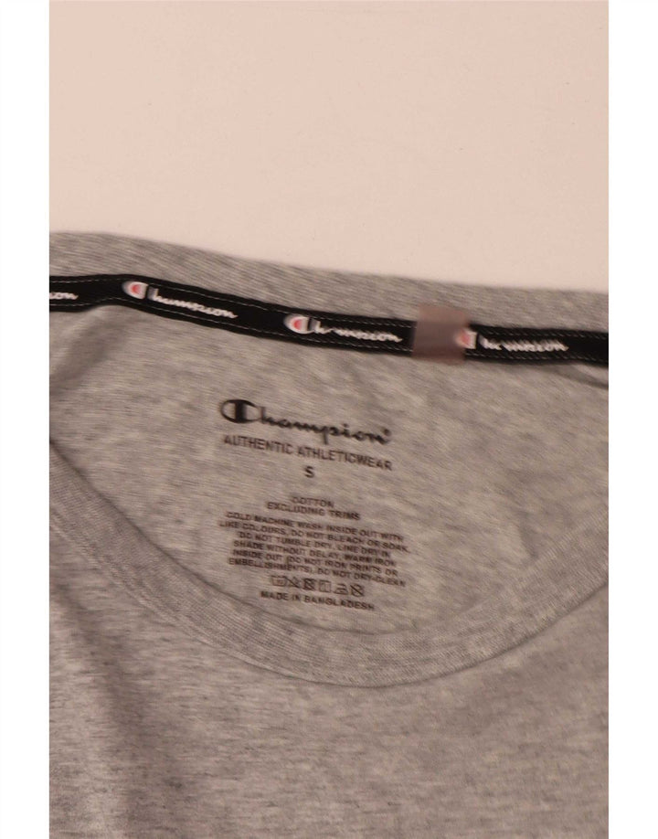 T-shirt grafica da uomo Champion Top piccola in cotone grigio