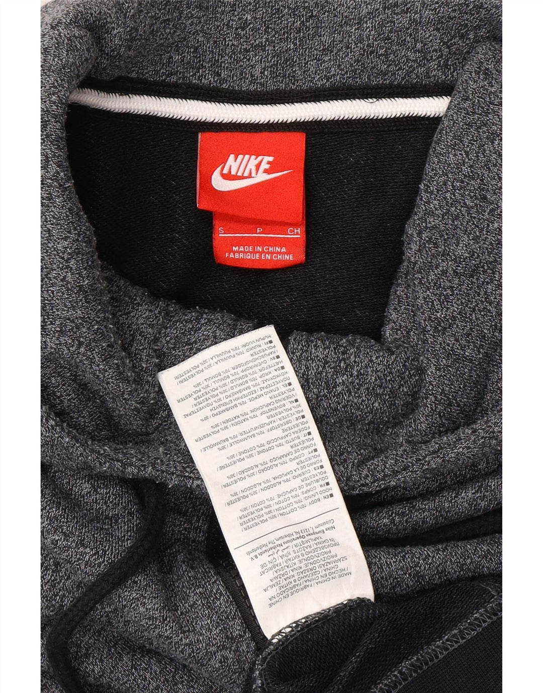 NIKE Mens Zip Hoodie Sweater Small Grey Cotton Vintage Nike and Second-Hand Nike from Messina Hembry 