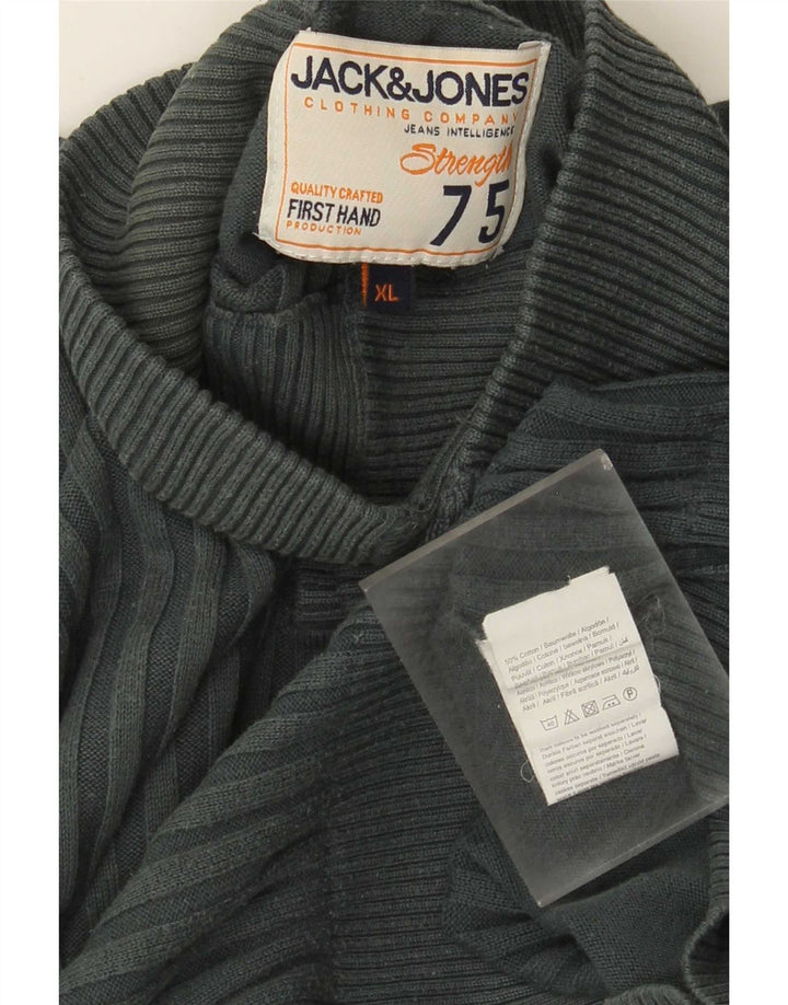Maglione da uomo Jack & Jones con bottoni e collo XL in cotone verde