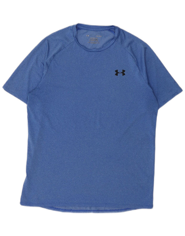T-shirt da uomo Under Armour Top in poliestere screziato blu medio