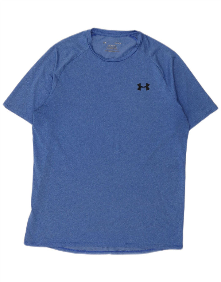 T-shirt da uomo Under Armour Top in poliestere screziato blu medio