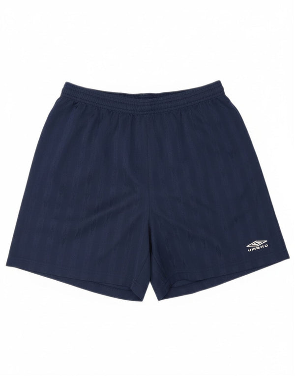 Pantaloncini sportivi da uomo Umbro di grandi dimensioni in poliestere a righe blu navy