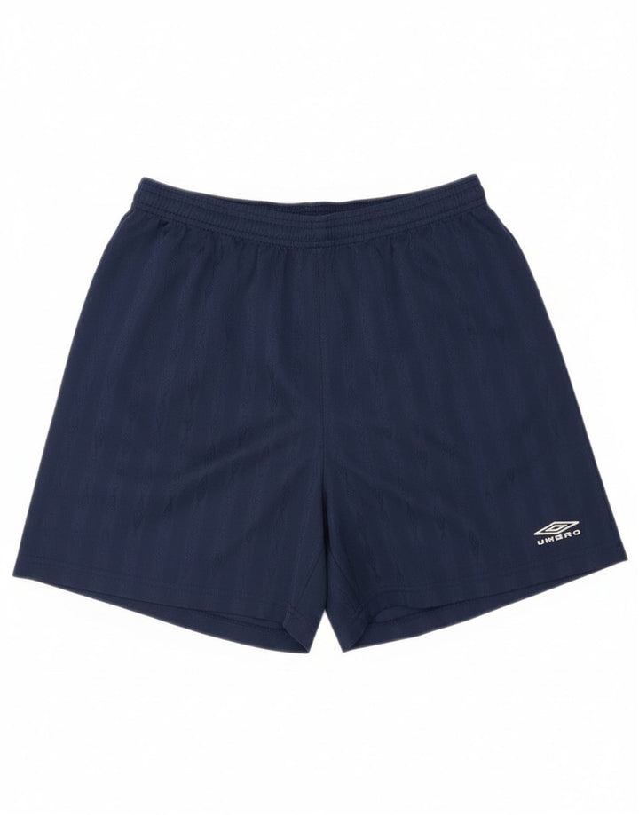 Pantaloncini sportivi da uomo Umbro di grandi dimensioni in poliestere a righe blu navy