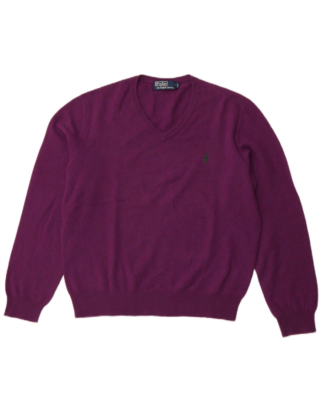 POLO RALPH LAUREN Maglione da uomo con scollo a V in lana merino viola medio