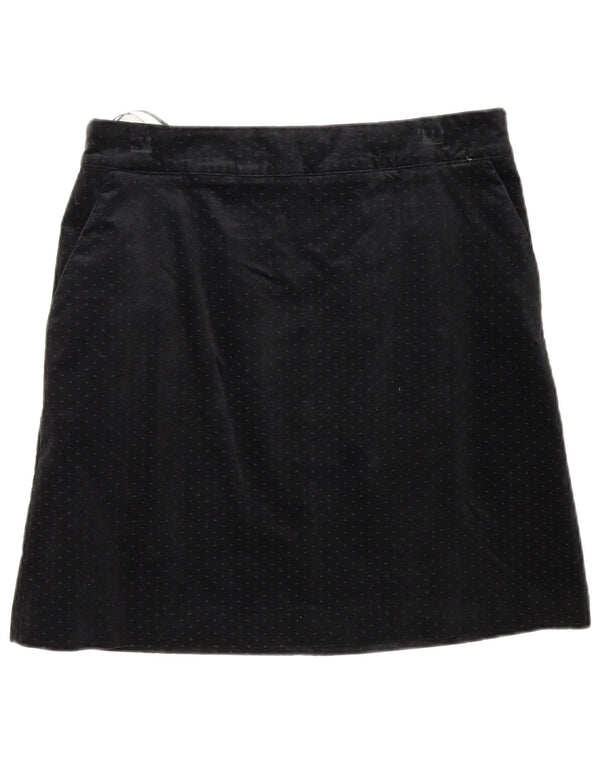 Crew Clothing Gonna a trapezio in velluto da donna UK 12 Media W32 Nera maculata