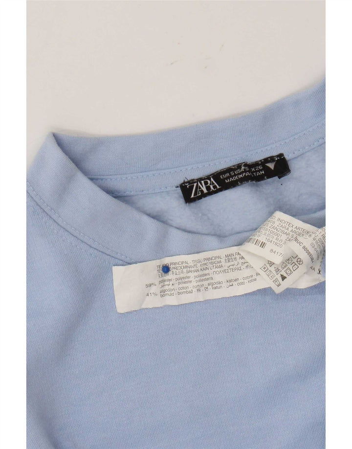 Felpa oversize da donna Zara UK 10 piccola in poliestere blu
