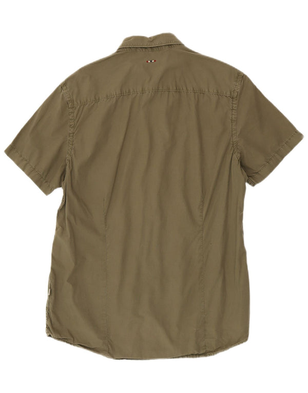 Camicia a maniche corte Geographic da uomo Napapijri XL Cachi
